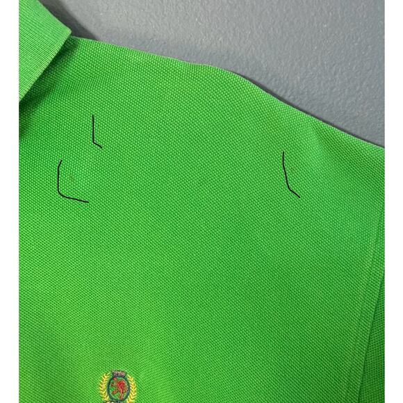 MENS GREEN 2 BUTTON FRONT TOMMY HILFIGER SHORT SLEEVE POLO SHIRT SIZE MEDIUM - Picture 5 of 8
